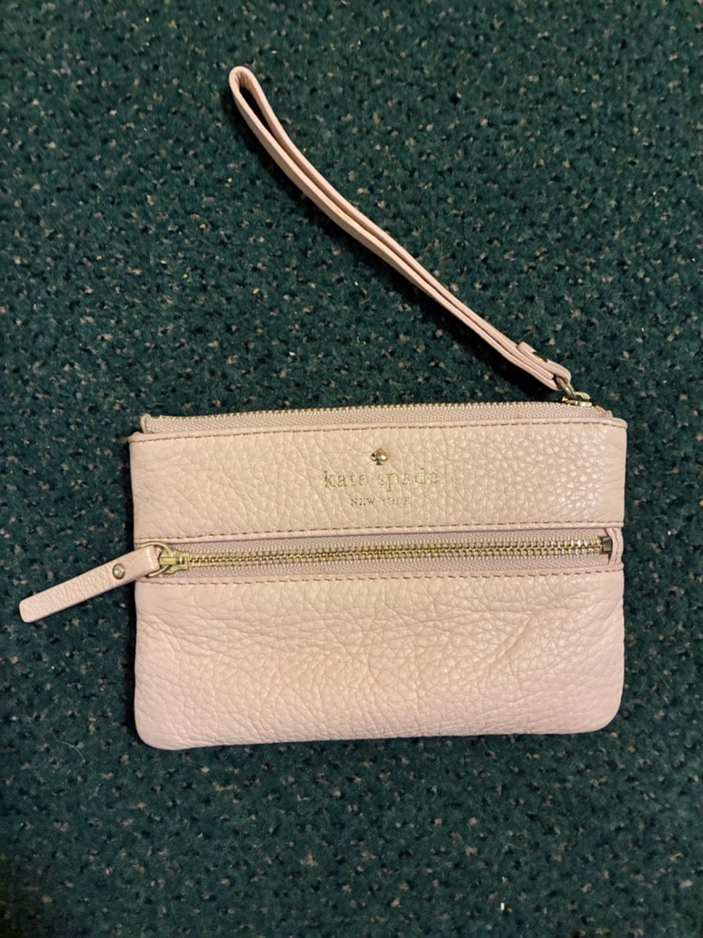 kate spade Blush Pink Pebbled Leather Wristlet Clutch